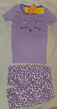 Gymboree Purple Leopard Cat Gymmies Shorties Pajamas Size 7 NWT