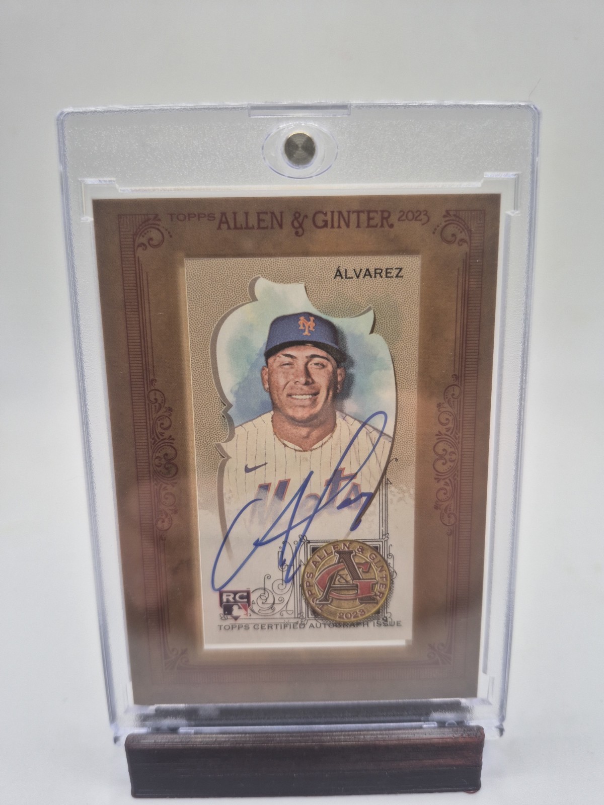 2023 Topps Allen & Ginter Francisco Alvarez MINI FRAMED ROOKIE AUTO RC NY METS
