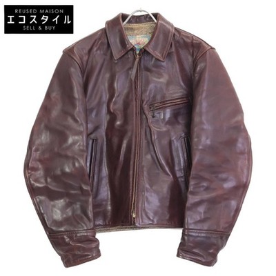 Aero Leather Horsehide Leather Highwayman Jacket Brown Size 36