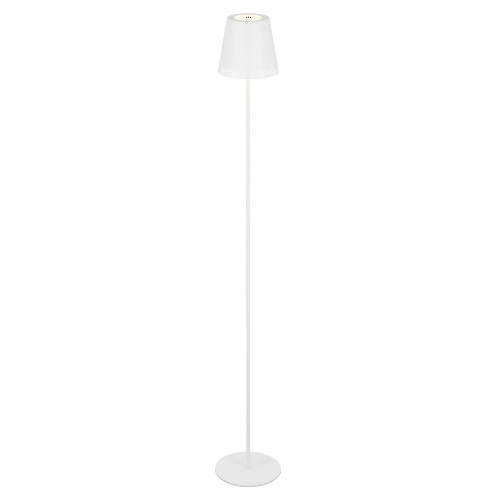 Lampadaire LED extérieur blanc 3 en 1 idéal pour illuminer vos terrasses et salons de jardin