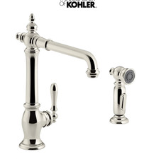 Kohler Artifacts K-99265-SN Kitchen Faucet w/ Side Spray Polished Nickel NEW Box