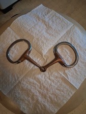 Snaffle Bit D-ring Copper Mouth 5" Stainless Steel Heavy 12.7 Oz. V G C