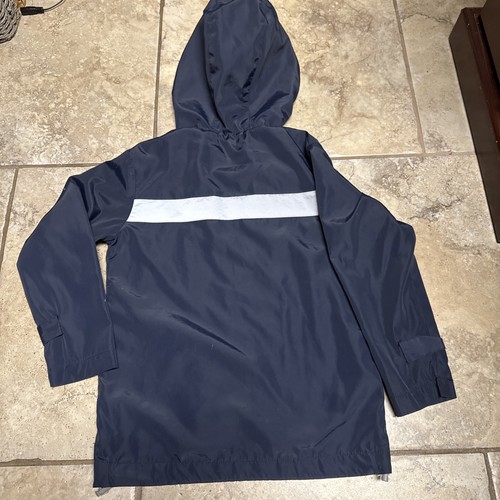 Simply Southern Girls Sz. L Hooded Blue Lined Rain jacket. Great Item, Cute - Picture 9 of 11