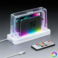 Acrylic Display Dock Cover , RGB Dust Cover Cool Accessory for Nintendo Switch 2