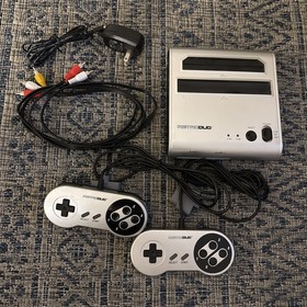 Retro-Bit Retro Duo 2 in 1 NES SNES Console System - Silver/Black - TESTED