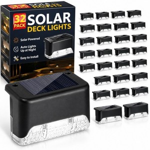 Solar Deck Lights 32 Pack LED Outdoor Step Fence Stair Post Light Kit