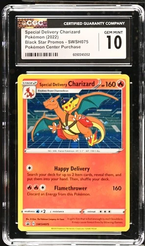 Pokemon Special Delivery Charizard Promos SWSH075 PM Center CGC 10 Gem Mint