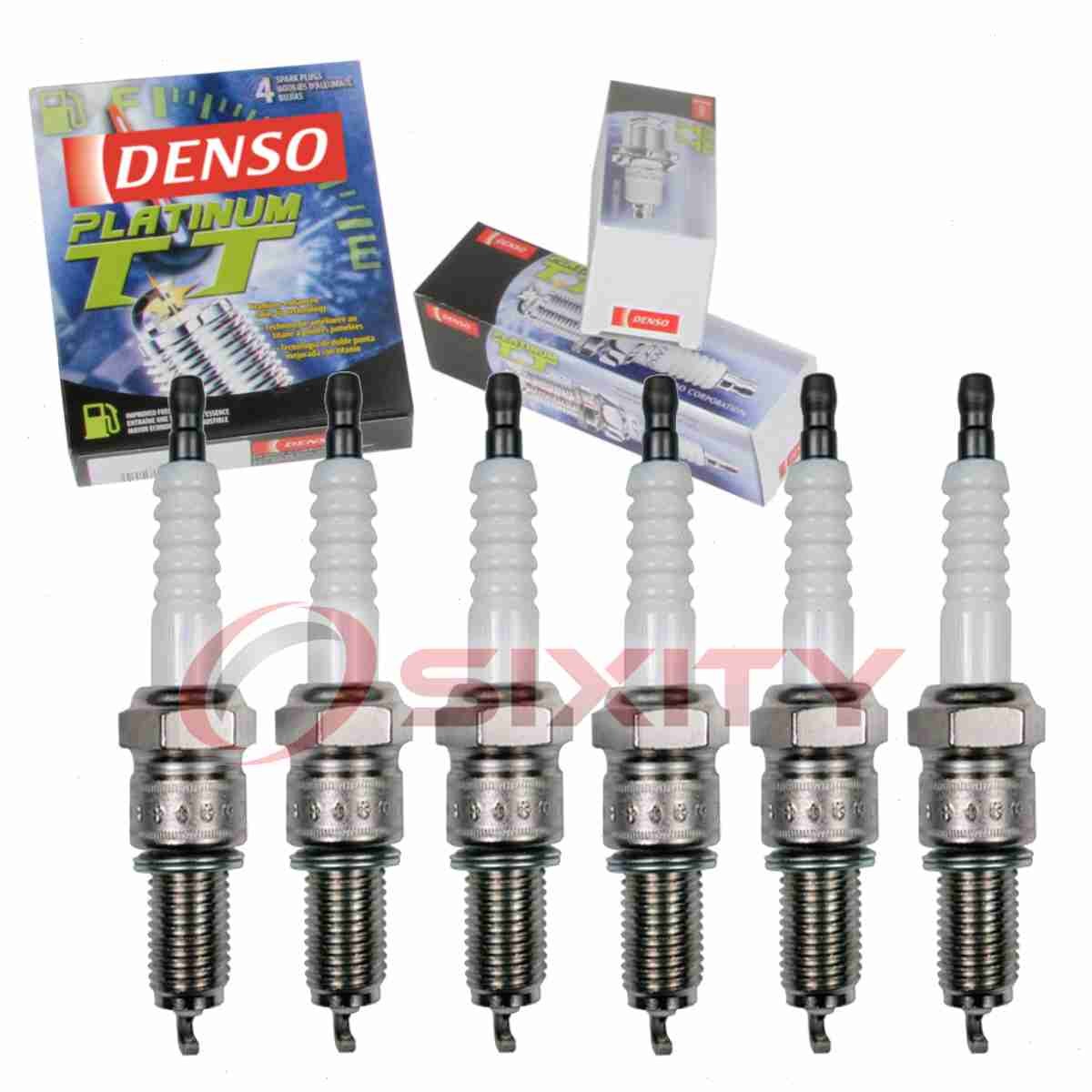 6 pc Denso Platinum TT Spark Plugs for 1967 GMC C25 C2500 Pickup 4.8L L6 ig