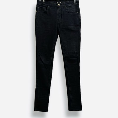 Saint Laurent Paris D05 W/SK-MW Denim Black Fade Jean Women s Size 28