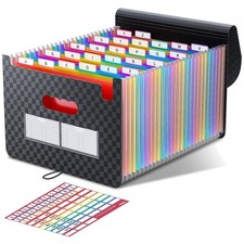 Chic 26 Pocket File Organizer with Colorful Tabs - Perfect for Monthly Bills