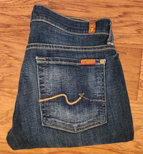 7 For All Mankind Jeans Womens 27 Skinny Slim Fit Mid Rise Stretch Dark Wash