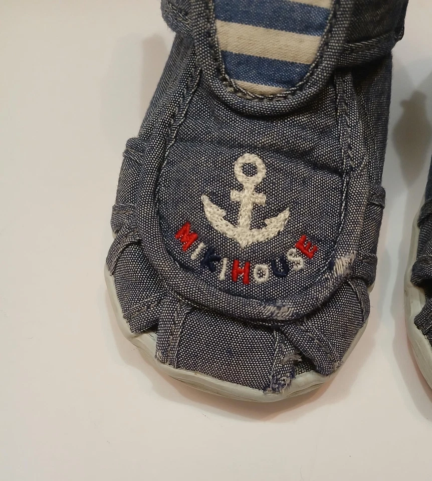 Miki House Zapatos Niño Pequeño Talla 13.0 Azul Denim Ancla Sandalias Japón Foto 3 de 4