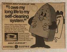 General Electric Self Clean II Iron Vintage Print Ad Advertisement pa41