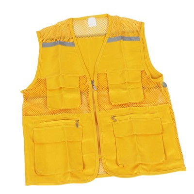 3x Event Volunteer Vest Gelb Multi Taschen Publizität Freiwillige Arbeit