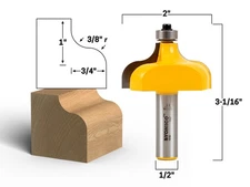 3/8" Radius Ogee Edge Forming Router Bit - 1/2" Shank - Yonico 13150