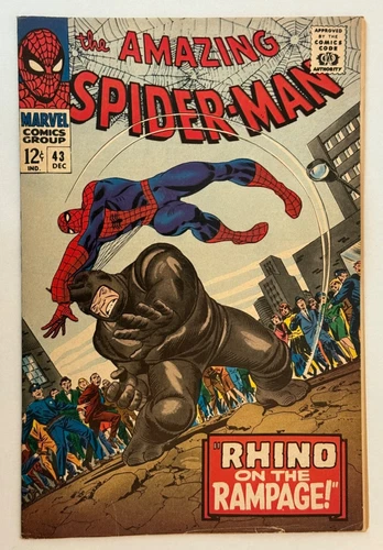 Amazing Spider-man #43, FN+ 6.5, 2nd Full Rhino; 1st Full Mary Jane Watson