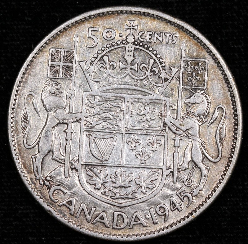 1945 Canada 50 Cents Silver Coin #B273