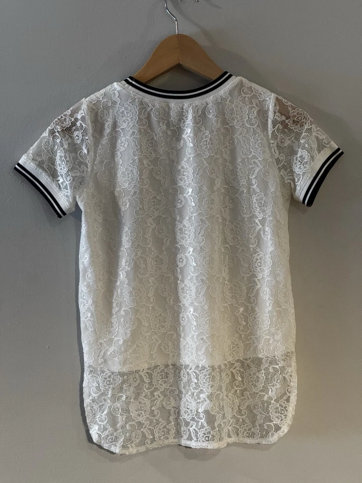 GUESS Kids Girls White Lace Top Size XL(16) - Image 2 of 4