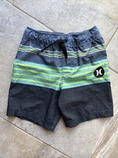 Hurley Swim Shorts, Little Boys Size 4, Logo, Striped, Lined