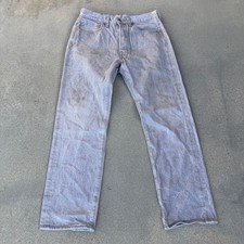 Levi's 501 Mens Original Fit Light Grey Straight Leg Button Fly Jeans 32x32