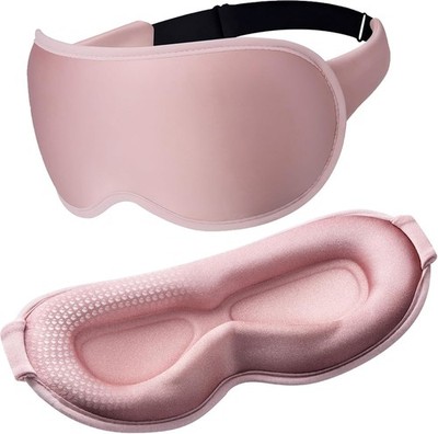 Blackout Schlafmaske für Damen, 3D konturierte gewichtete Augenmaske seidenähnlich