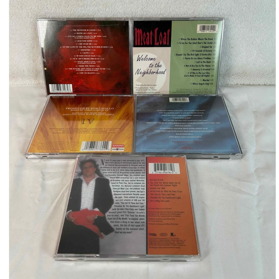 Meat Loaf CD Lot of 5 Bat Out Of Hell Welcome To The Neighborhood 5 Foto 3 de 4