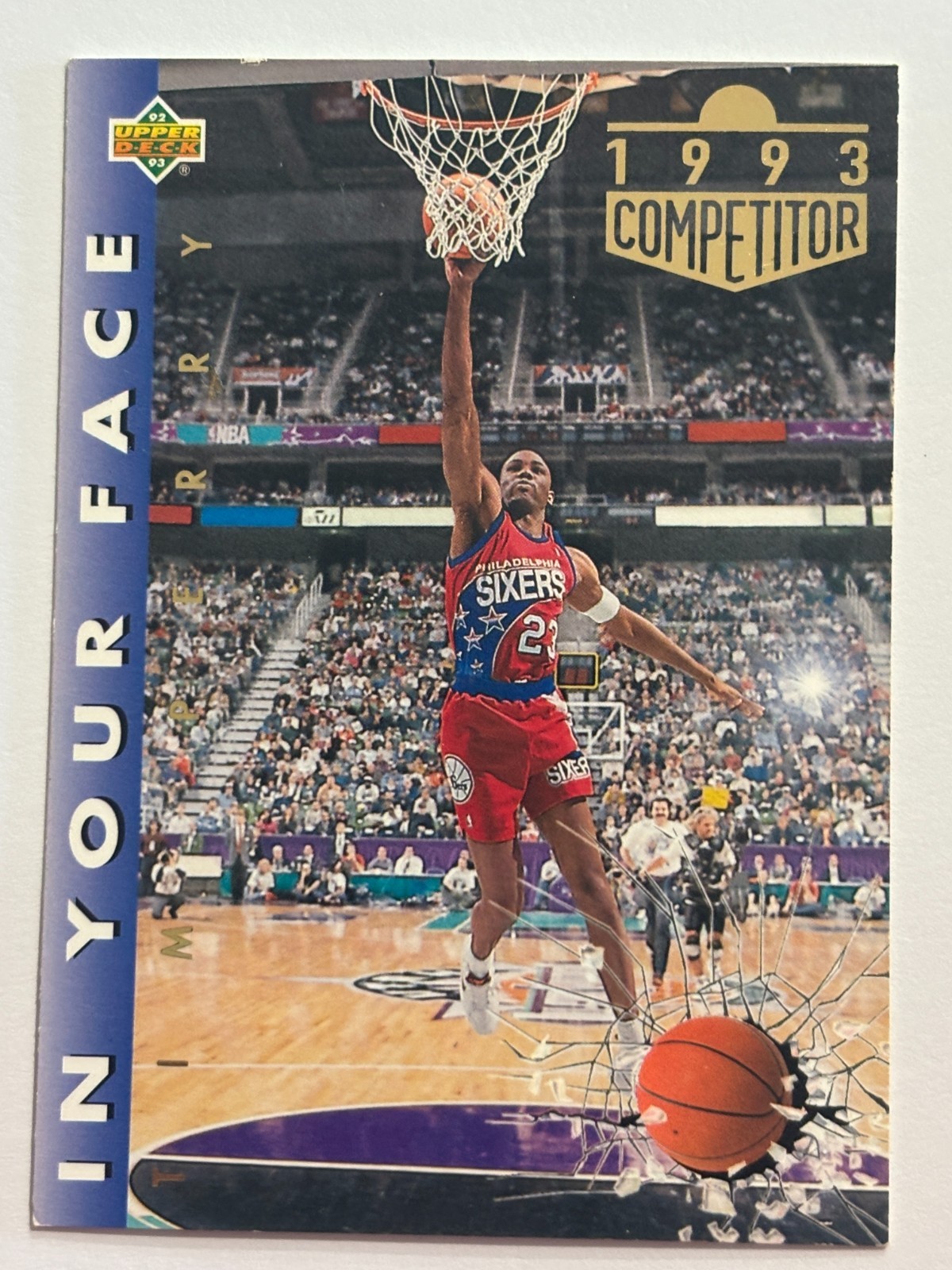 1992-93 Upper Deck #450 Tim Perry Philadelphia 76ers In Your Face