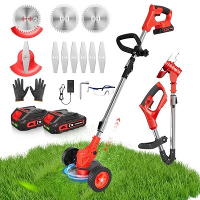 21V Cordless Weed Wacker, Lightweight 3-in-1 Grass Trimmer/Brush Cutter/Edger