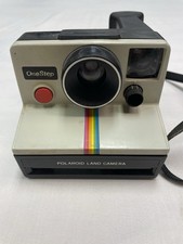 Polaroid OneStep Land Camera Vintage Instant Camera White Black Rainbow Stripe