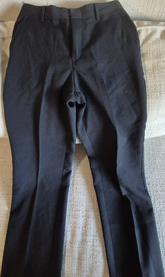 Kid's Black Dress Pants size 12 Flat Front Polyester Blend Regular Pre-owned