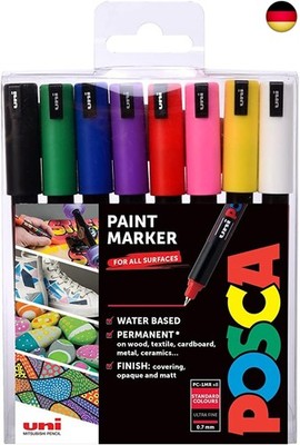 POSCA,F801811, PC-1MR ?Paint in a Pen?-Starterset, 0,7 mm ultra-feine Spitze,