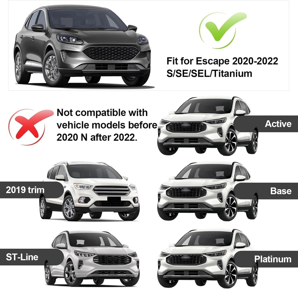 Luces LED de parrilla delanteras para Ford Escape S SE SEL 2020-2022 accesorios de titanio Foto 3 de 4