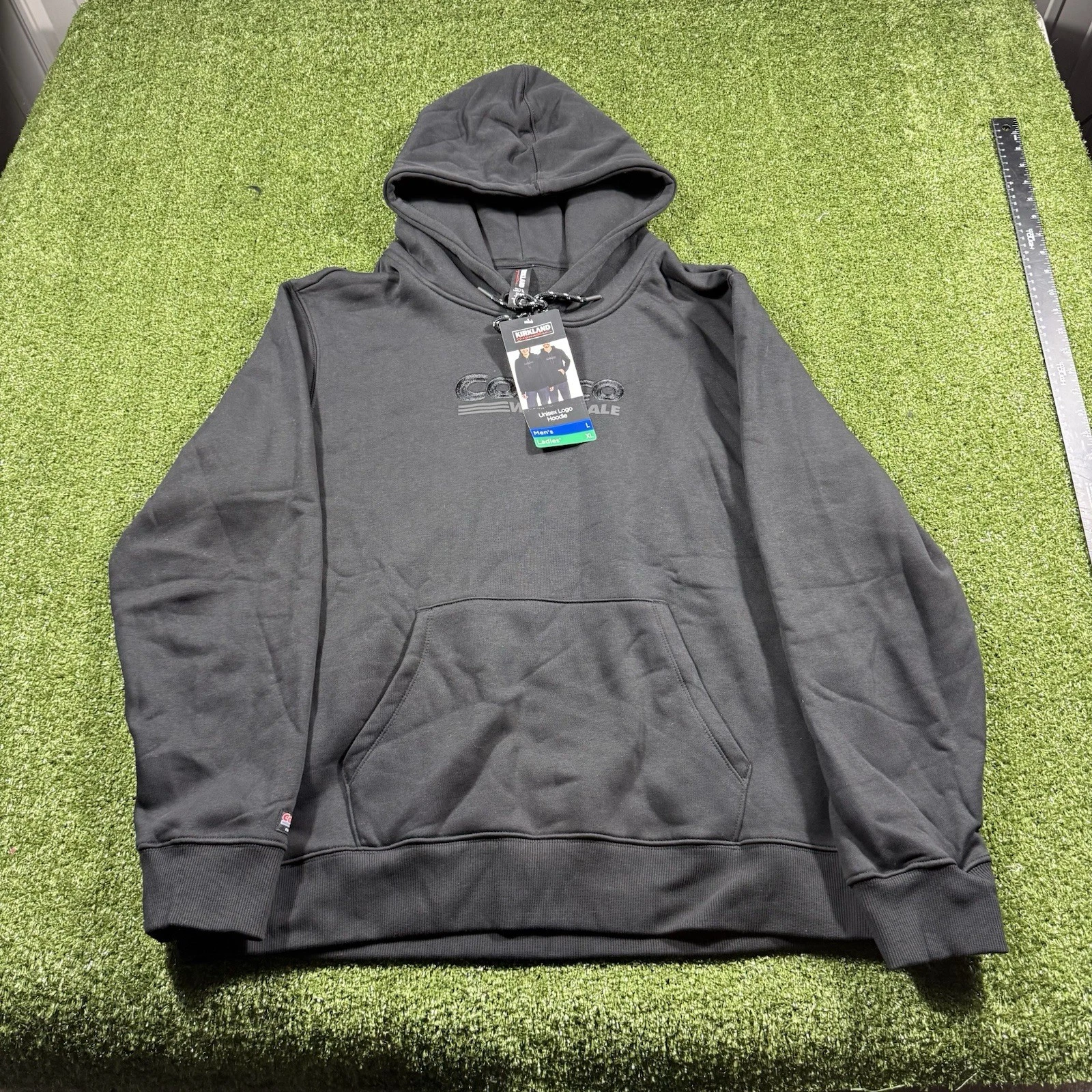 Kirkland Unisex Logo Costco Wholesale Hoodie, Black, Size Men's L/ Women's XL