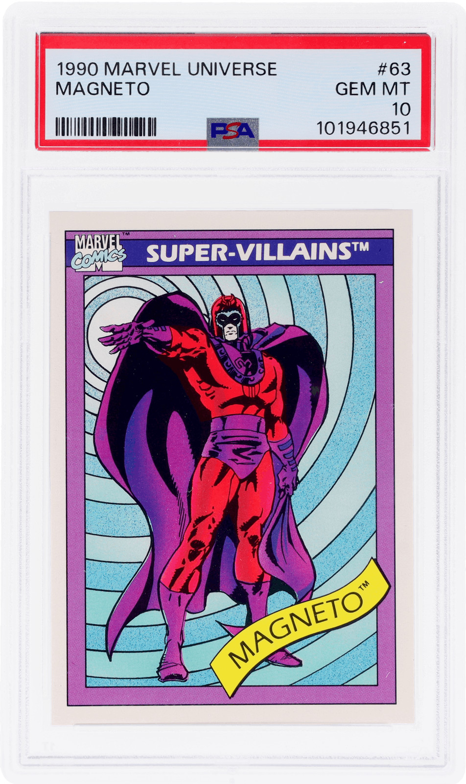 1990 Marvel Universe Magneto Super Villains #63 PSA 10