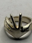 Vintage Mexico Sterling Silver Spread Finger Ring Size 7 Taxco Era 8.5g