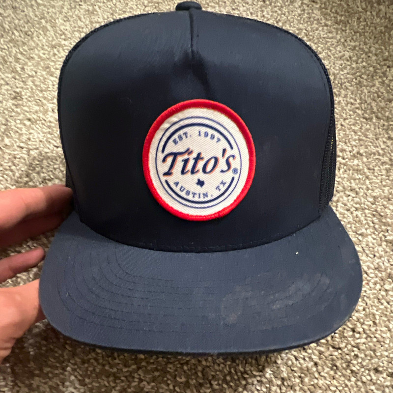 Tito's Handmade Vodka Black Mesh Trucker Snapback Hat Cap Distillery Theme