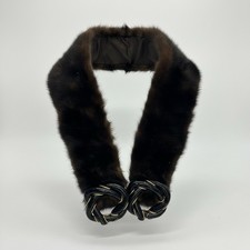 Vintage Elegant Chocolate Dark Brown Mink Fur Belt
