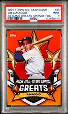 2025 All-Star Game Greats #45 Orange Foil 02/25 - Joe Dimaggio PSA 9 MINT SSP
