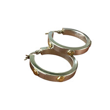 9ct White Gold Hoop Earrings 3.7 grams 1" diameter