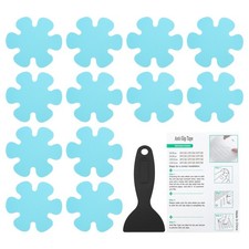 12 Pack Flower Bathtub Non Slip Stickers 3.9 x 3.9 Inch, Blue