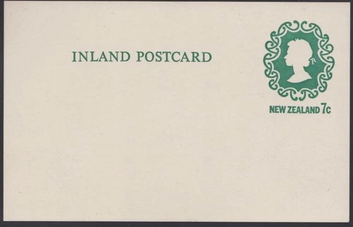 New Zealand QE2 7c inland postcard, mint
