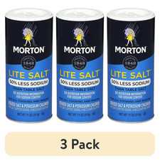  3 pack Morton  Lite Salt, Low Sodium Salt Alternative, 11 oz Canister