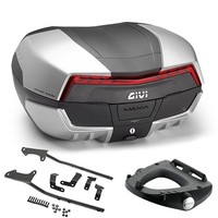 Givi V58N2 58LT Topcase Set Mit Halterungen Aprilia Shiver 900 2014-2017 Schwarz