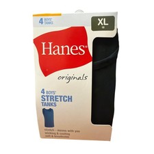Hanes Originals Boys' Undershirts Tanks, 4-Pack, Size Extra Large XL 18 NEW