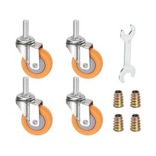 4Pcs 2 Inch Swivel Caster M10x25 Stem Threaded Wheels Total 185 Lbs