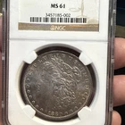 1880-O Morgan Silver Dollar NGC MS 61 Holder Scratchy Coin Toned.