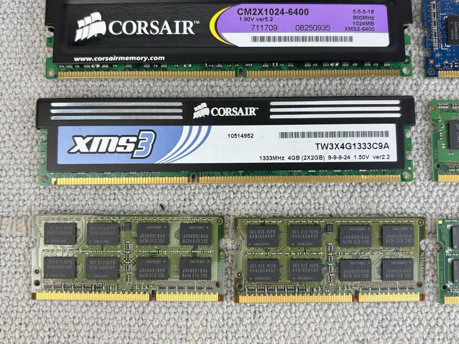 Corsair XMS2/XMS3,Samsung,Crucial By Micron,Timetec,Hynix,Kingston Memory Ram