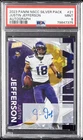 2023 PANINI NSCC SILVER PACK AUTO #21 JUSTIN JEFFERSON 3/10 PSA 9