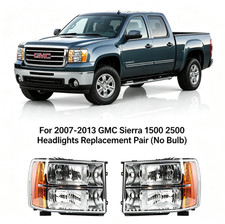 Chrome Headlights Assembly For 2007-2013 Gmc Sierra Driver And Passager Side