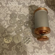 Vintage Mirro Cooky Spritz Cookie Pastry Press 12 Discs Copper Clean & Shiny!